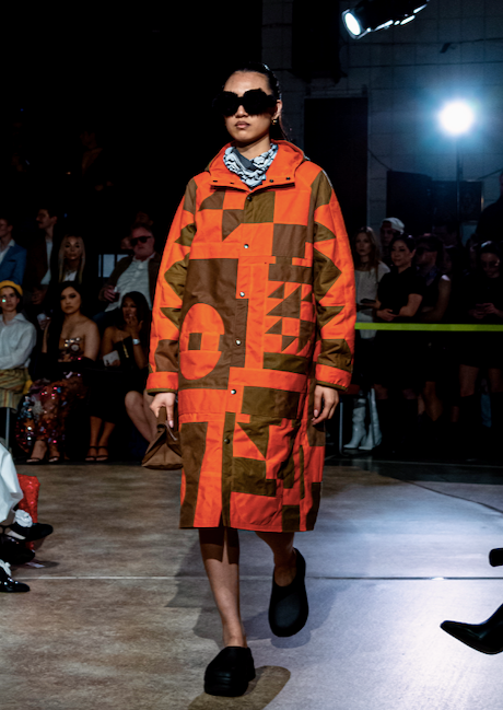 Orange Quilted Raincoat
