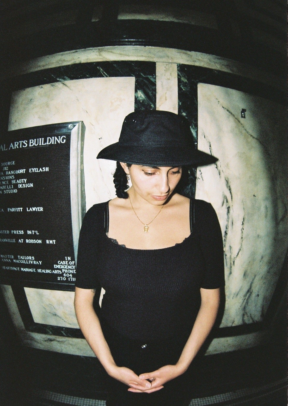 Black Waxed Cotton Bucket Hat