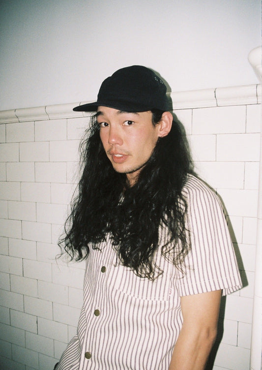 Black 6 Panel Waxed Cotton