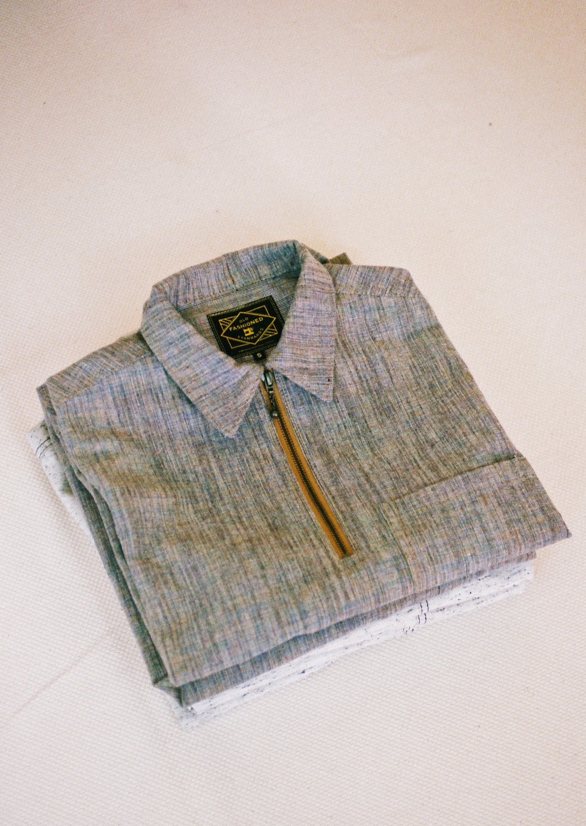 Purple Tweed Zip Shirt