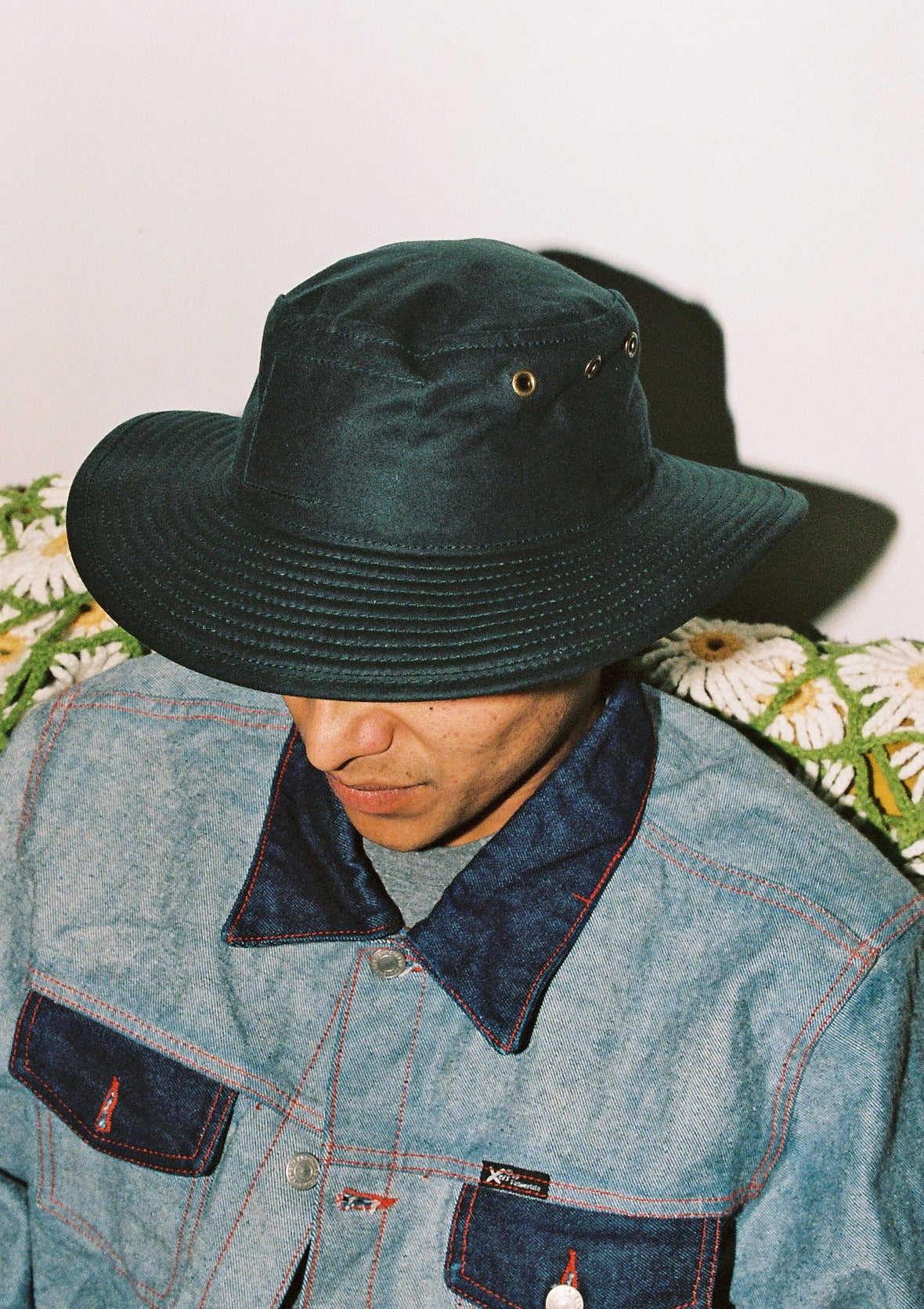 Emerald Green Oilcloth Bucket Hat