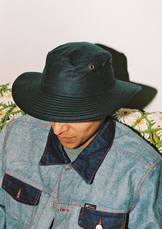 Emerald Green Oilcloth Bucket Hat
