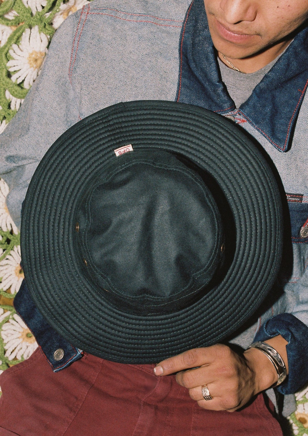 Emerald Green Oilcloth Bucket Hat