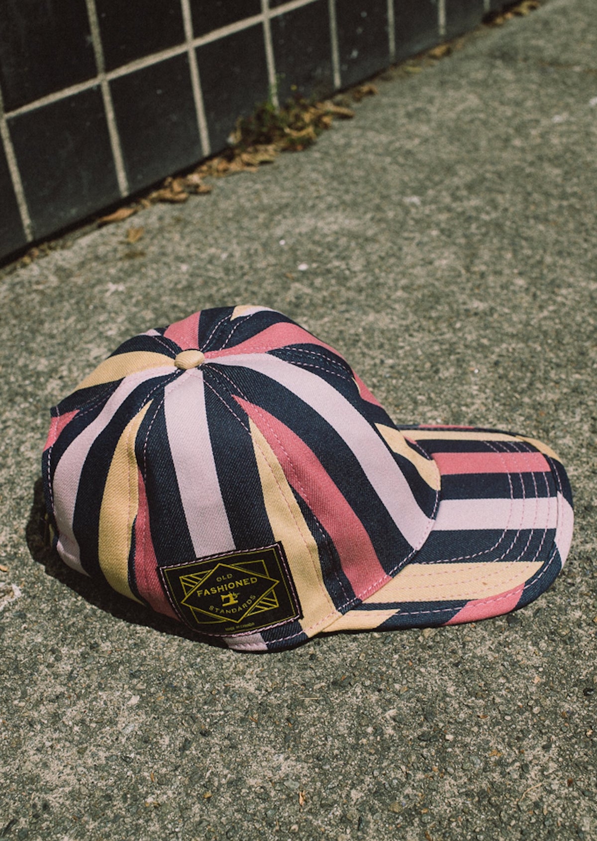 Multi Stripe 6 Panel Hat Bull Denim
