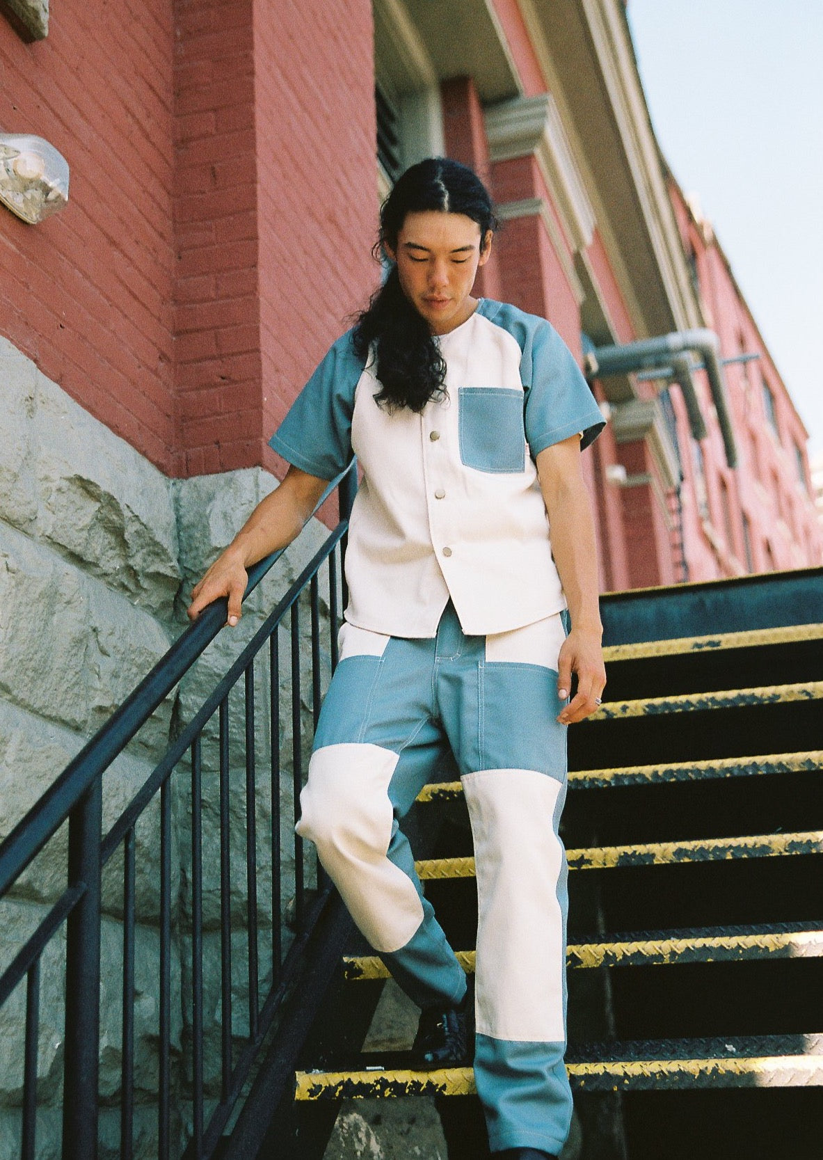 Oatmeal Blue Home Run Button Down