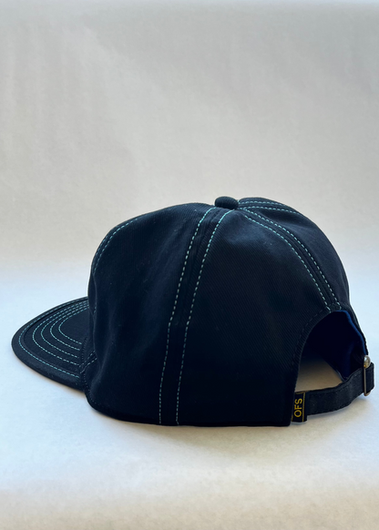 Tall Black 6 Panel Hat