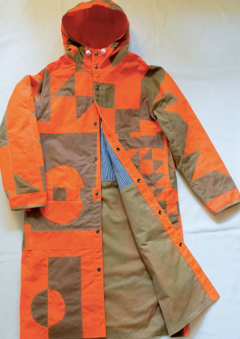 Orange Quilted Raincoat