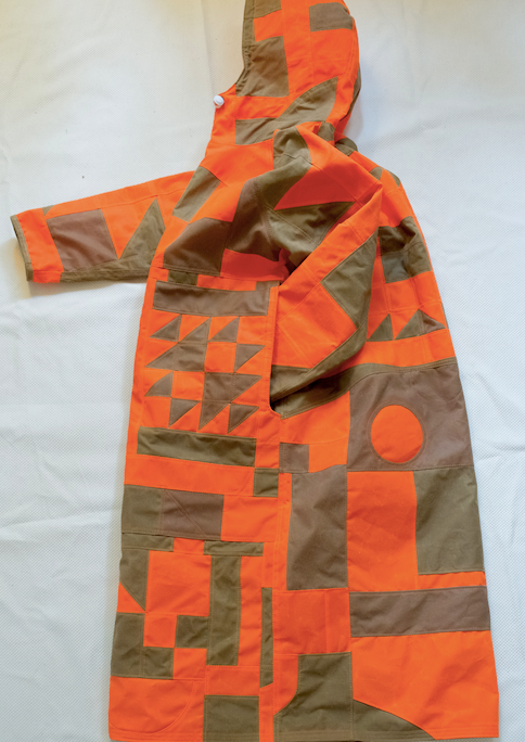 Orange Quilted Raincoat