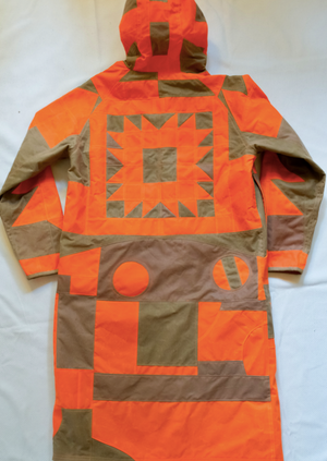 Orange Quilted Raincoat