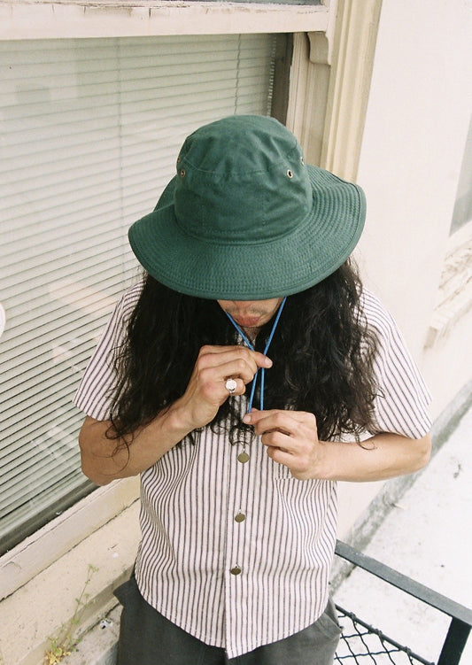 Forest Green Oilcloth Bucket Hat