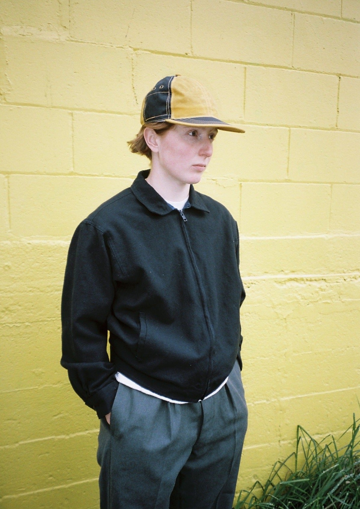 Navy & Mustard 6 Panel Waxed Cotton
