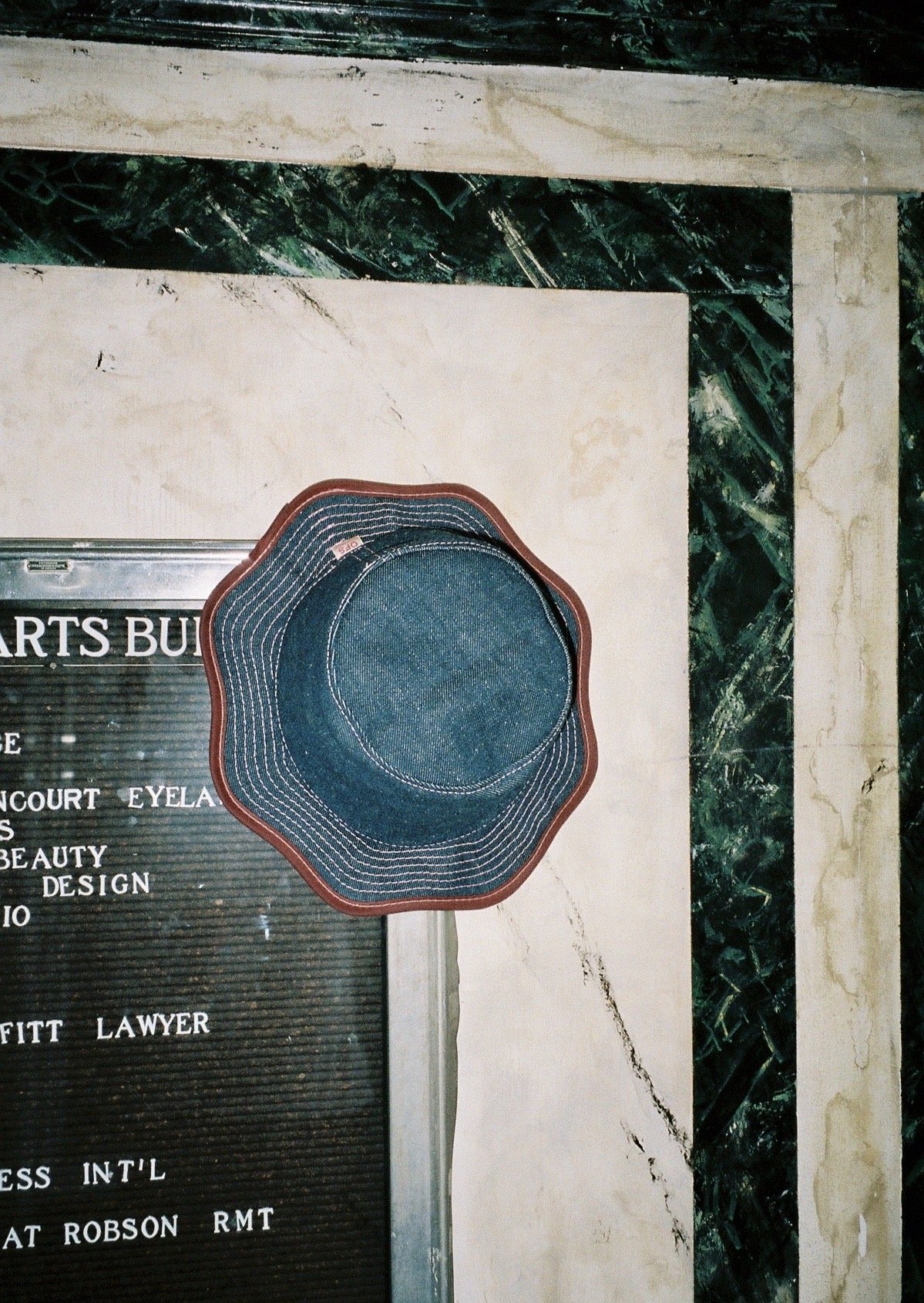 Up-cycled Indigo Denim Wavy Bucket