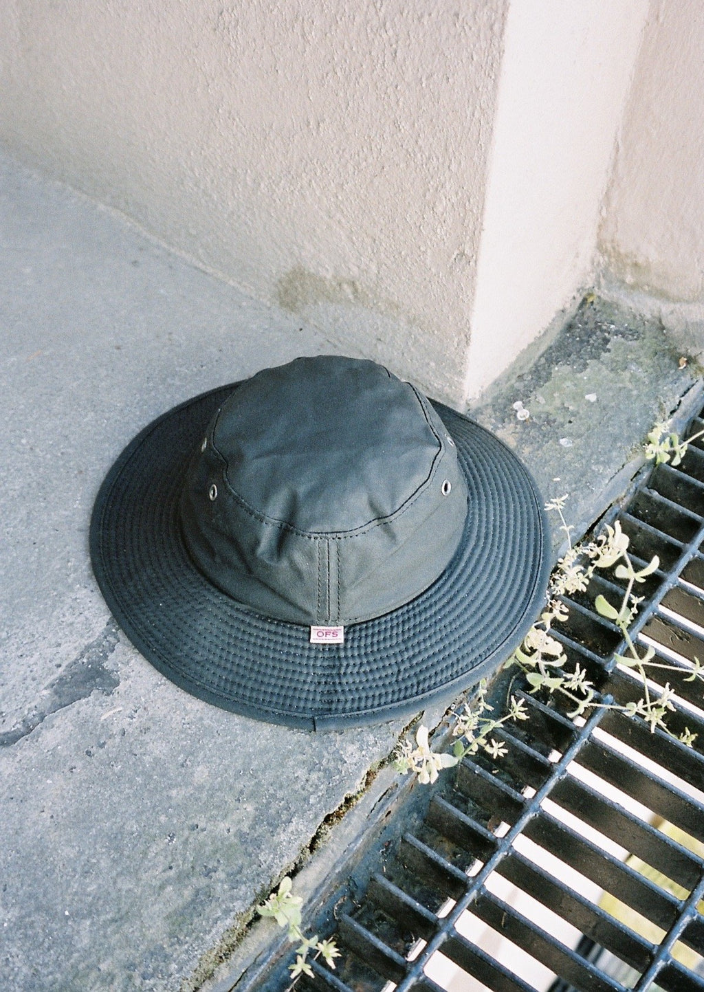 Black Waxed Cotton Bucket Hat