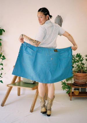 Light Denim Utility Skirt