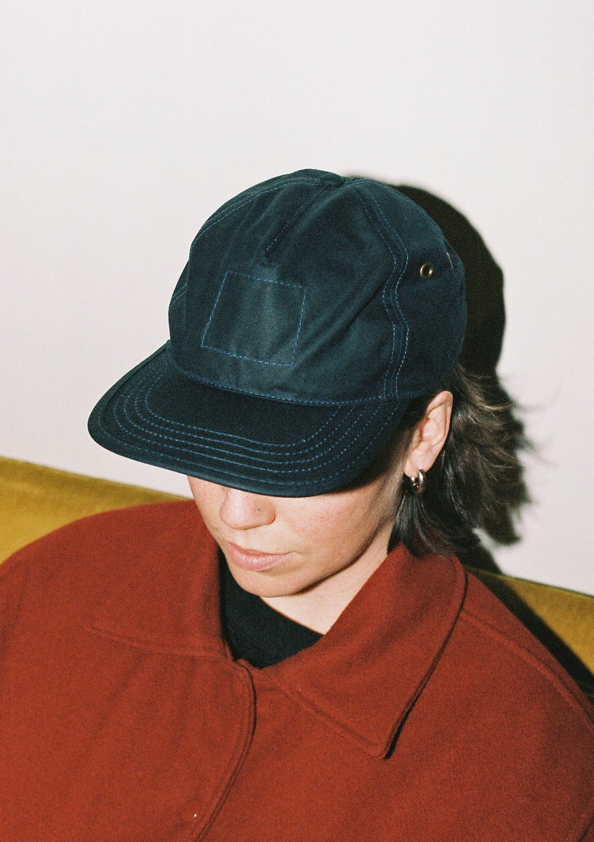 Navy 5 Panel Waxed Cotton