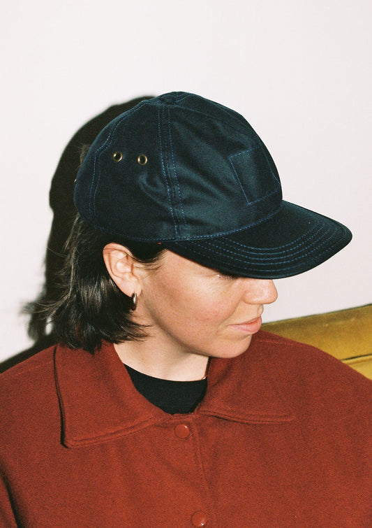 Navy 5 Panel Waxed Cotton