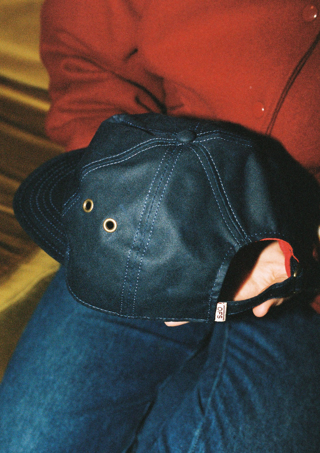 Navy 5 Panel Waxed Cotton