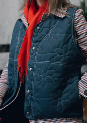 Floral Quilted Vest