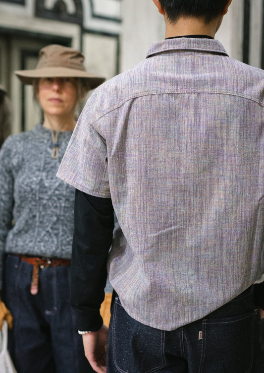 Purple Tweed Zip Shirt