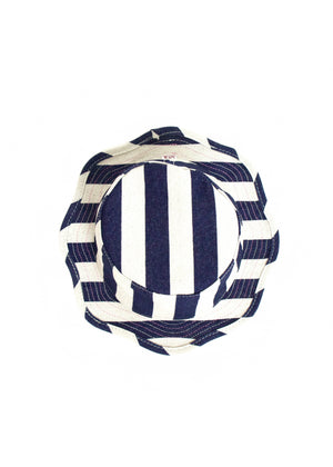 Wide Indigo Stripe Wavy Bucket