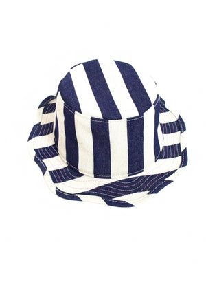 Wide Indigo Stripe Wavy Bucket