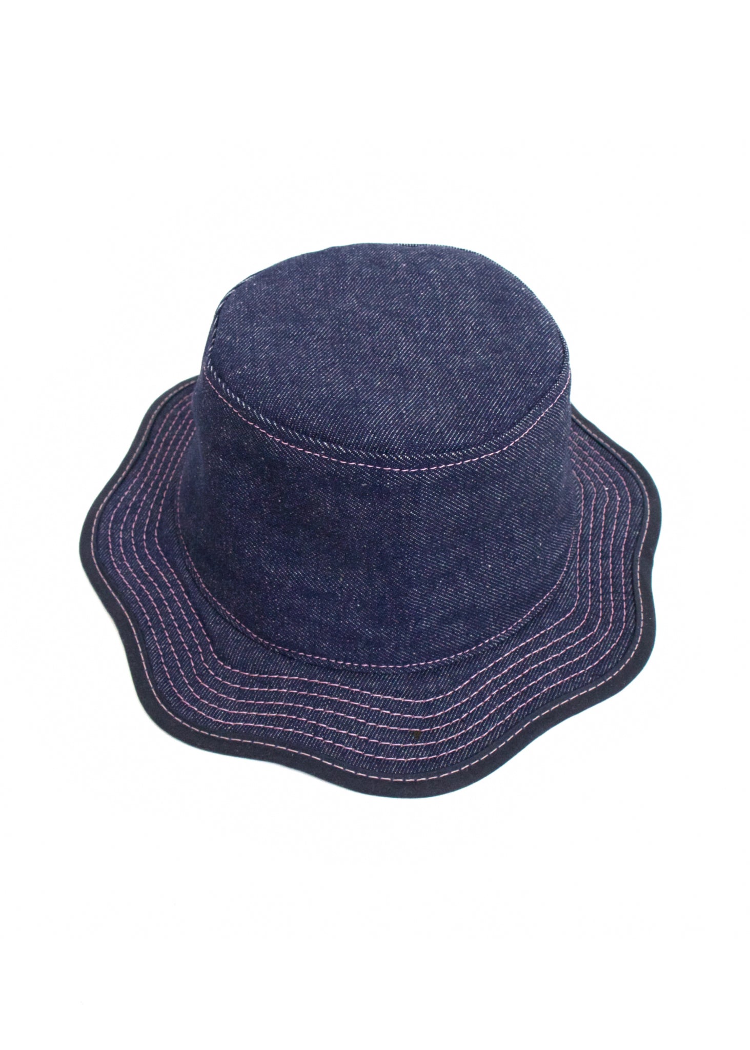 Up-cycled Indigo Denim Wavy Bucket
