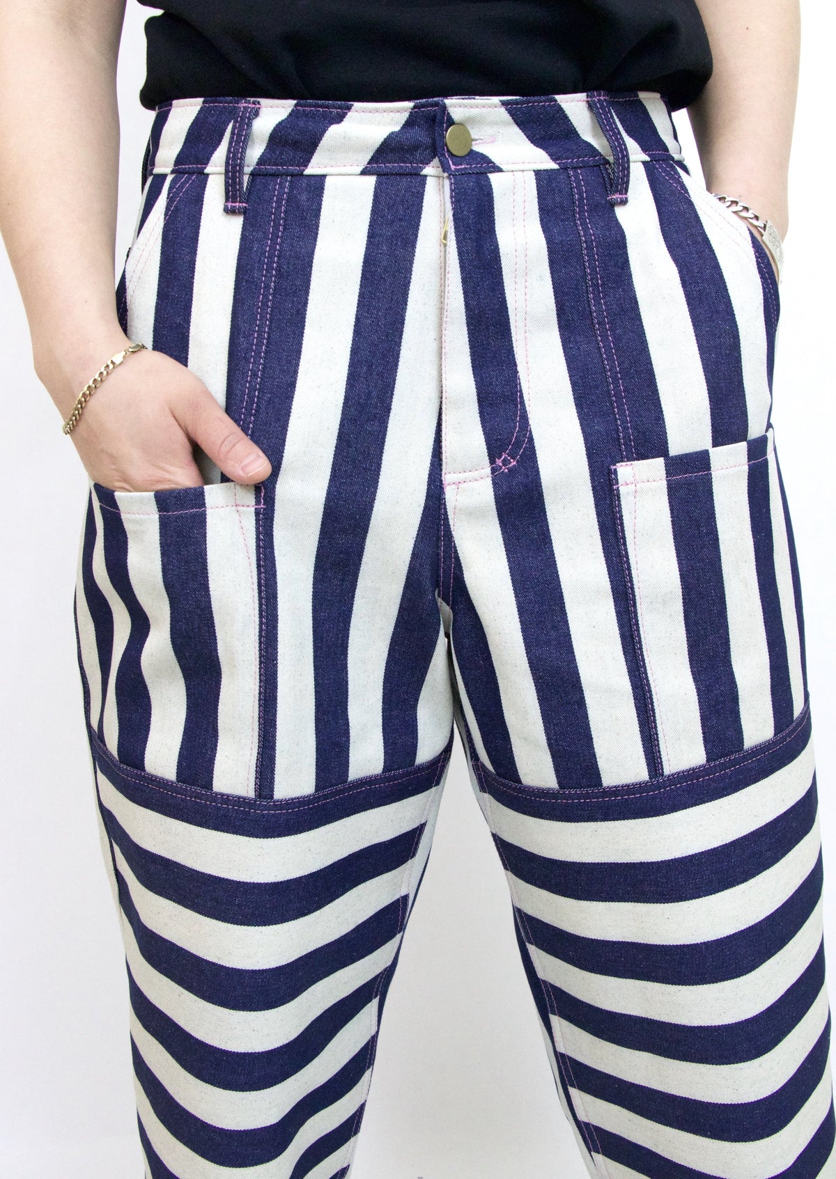 Wide Indigo Stripe Baguettes