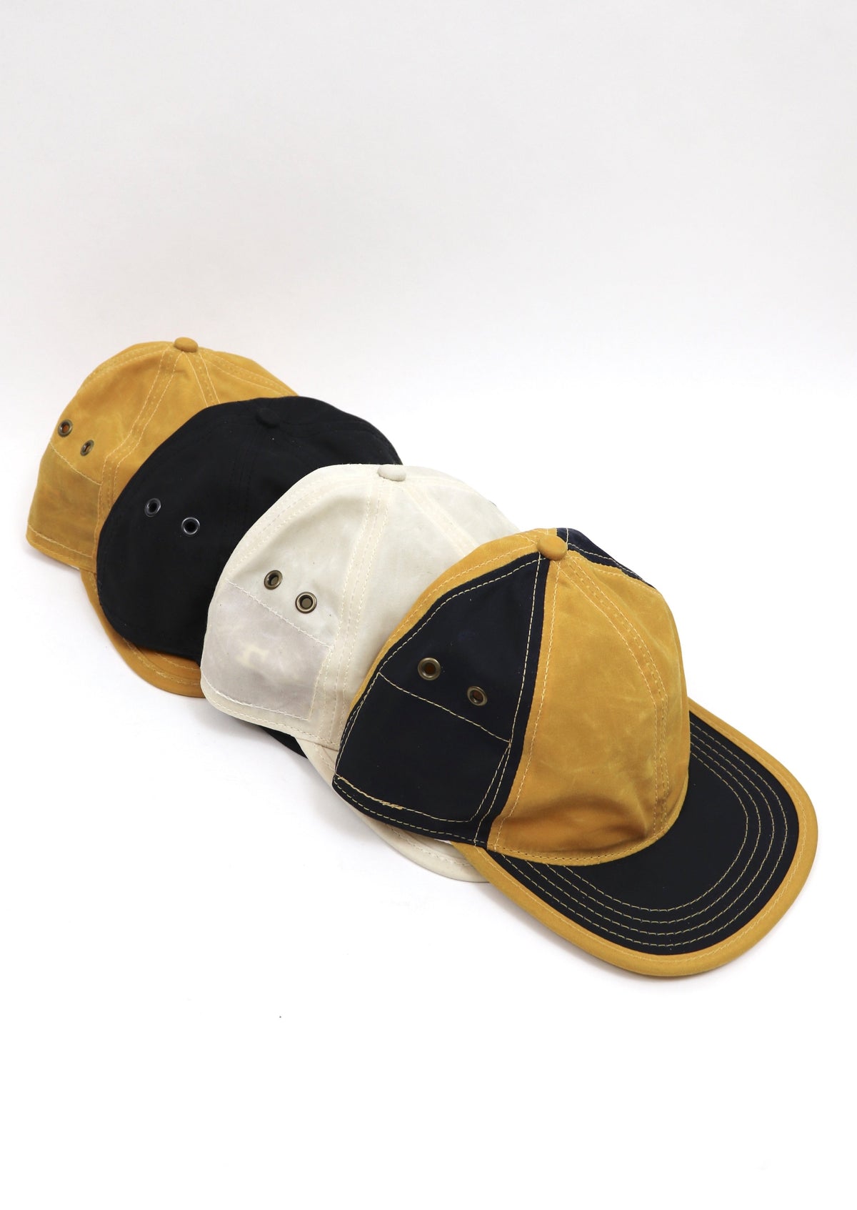 Navy & Mustard 6 Panel Waxed Cotton