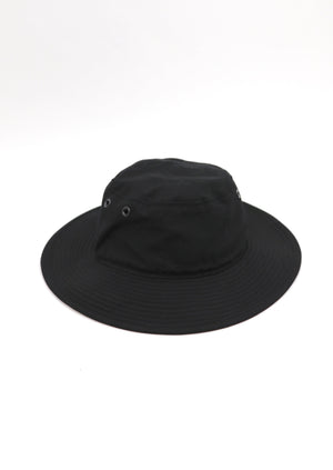 Black Waxed Cotton Bucket Hat