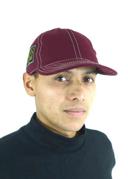 Burgundy 6 Panel Hat Cotton Twill