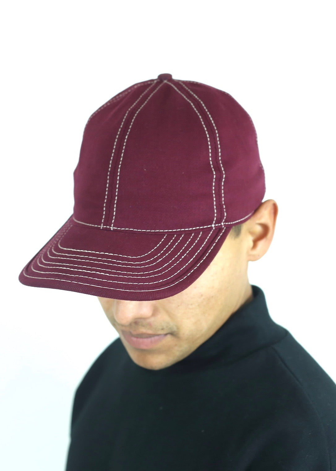 Burgundy 6 Panel Hat Cotton Twill