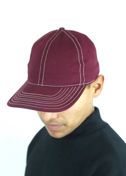 Burgundy 6 Panel Hat Cotton Twill