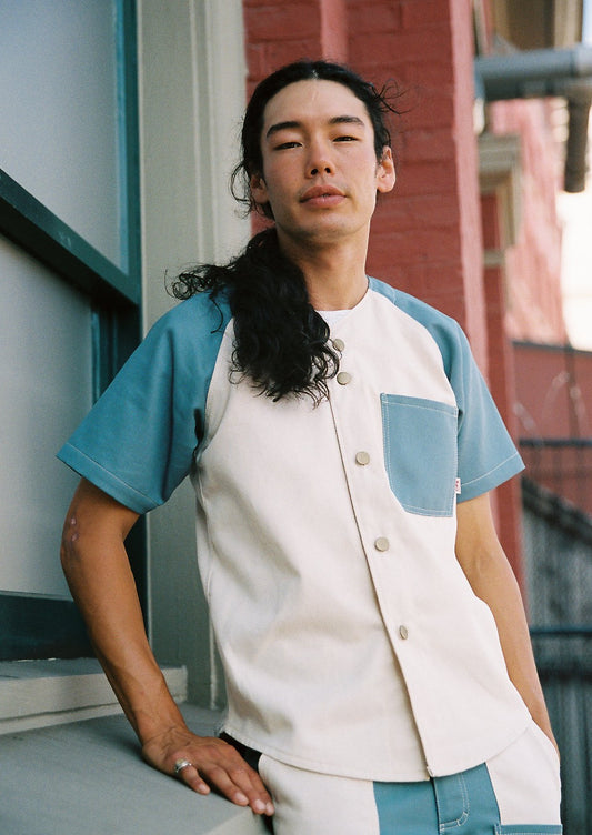 Oatmeal Blue Home Run Button Down