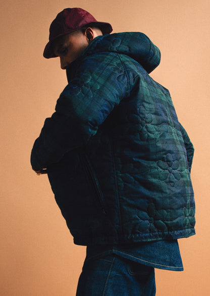 Quilted Daisy Bomber 100% Up Cycled
