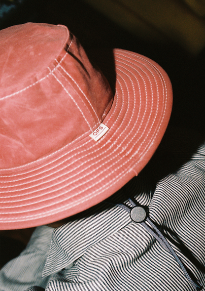 Dusty Rose Waxed Cotton Bucket Hat